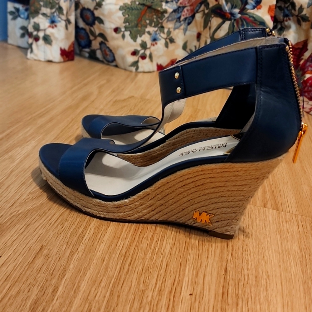 Michael Kors Leather Wedge Sandals